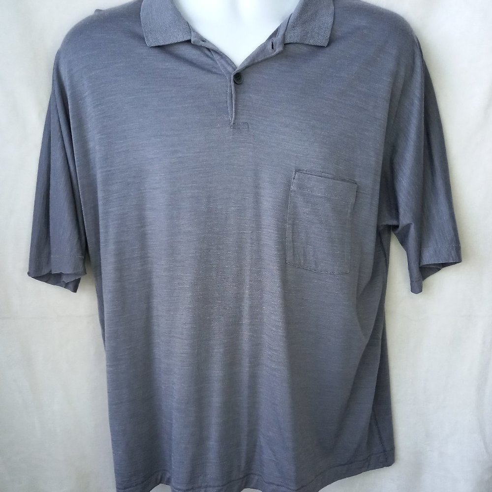 Icebreaker Merino Wool Gray Short Sleeve Collar Polo Shirt (L)
